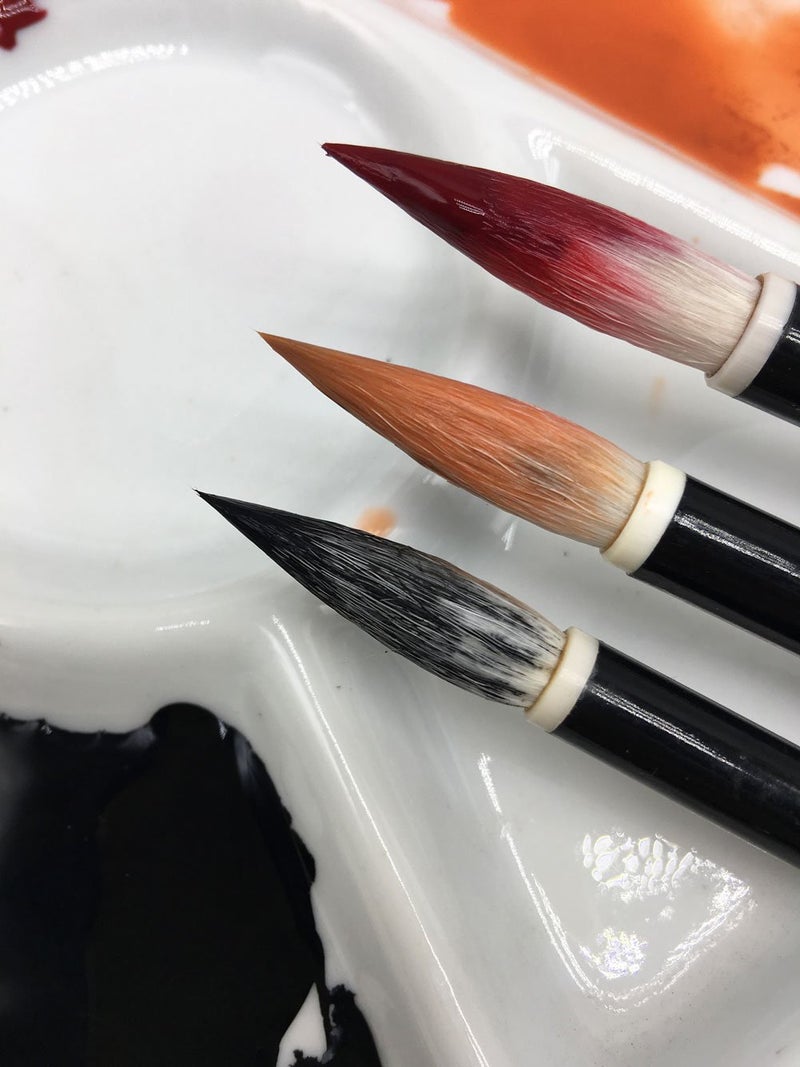 Easyou Hu Brush Chinese Brush for Coloring Painting and Practicing Calligraphy JJBY L+M+S (jjby 3pcs/pack) - Image 2